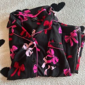 Black and Pink Bow women’s plus size pajamas Kate spade